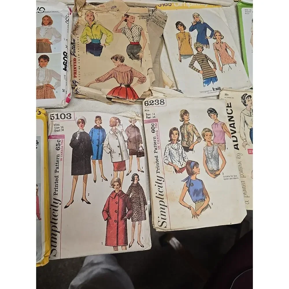 Lot Vtg Simplicity‎ McCall's Butterick Shirt Dress Jacket Womans Sewing Patterns